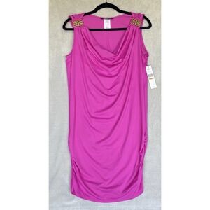 Carmen Marc‎ Valvo Swim Cover Womens S Pink Fuchsia Gold Stretch Feminine Beach